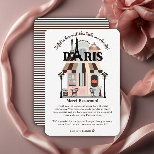 Paris Eiffel in Love French Cafe Baby Shower  Thank You Card