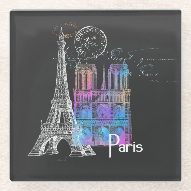 Paris Eiffel Notre Dame Rainbow Coaster (Front)