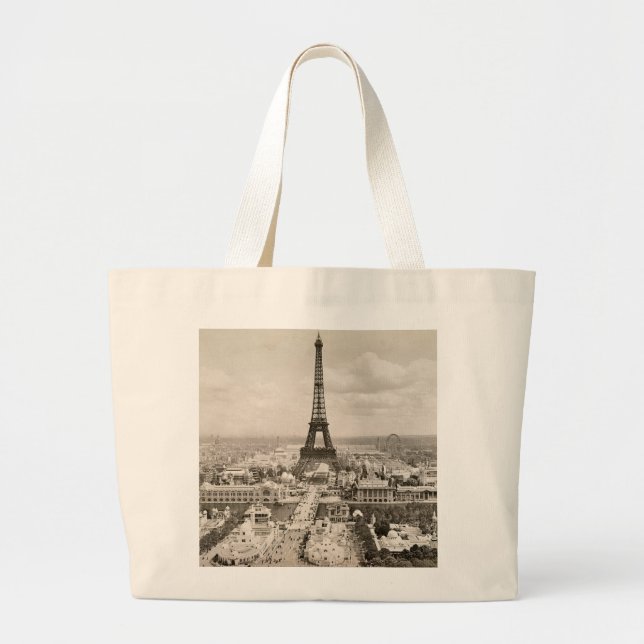 Paris: Eiffel Tower, 1900 Large Tote Bag (Front)