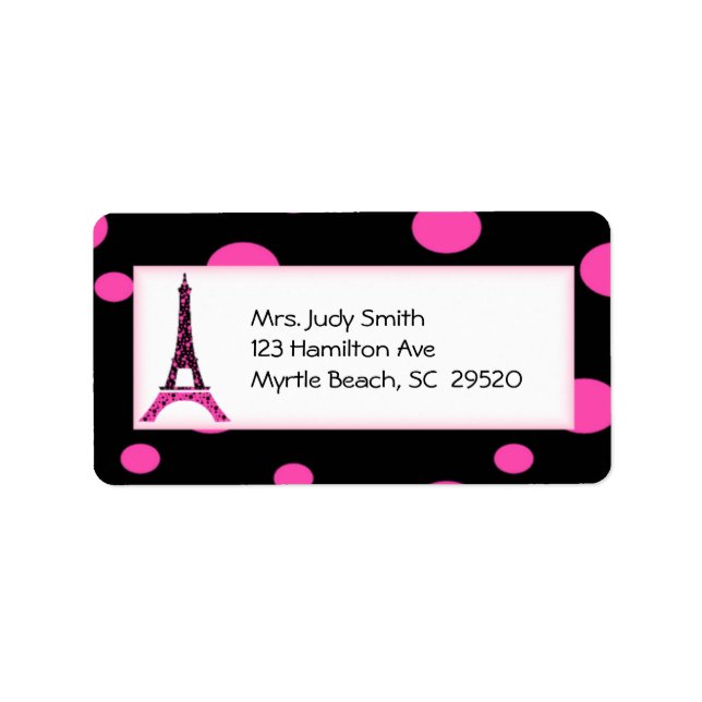 Paris Eiffel Tower Address Labels (Front)