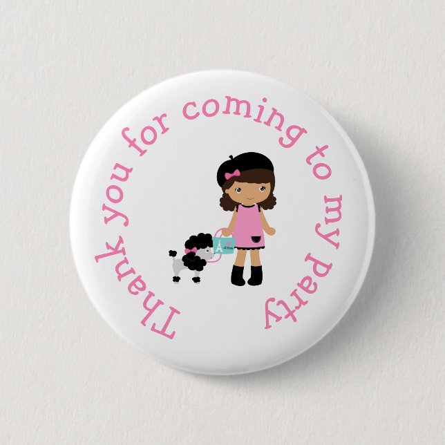 Paris Eiffel Tower African American 2 Inch Round Button (Front)