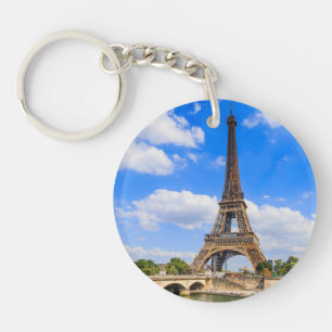 Paris, Eiffel Tower and river Seine, France. Keychain