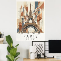 Paris Eiffel Tower - Architectural Art Poster
