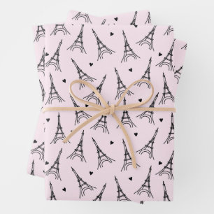 Paris Eiffel Tower Birthday Shower Party Wrapping Paper Sheet