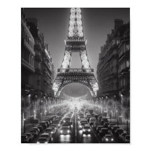 Paris Eiffel Tower Black and White Travel Poster