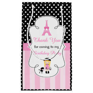 Paris Eiffel Tower Blonde Girl Small Gift Bag