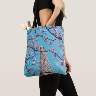 Paris Eiffel Tower Blooms in Springtime Tote Bag