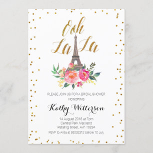 Paris Eiffel Tower Bridal Shower invitation