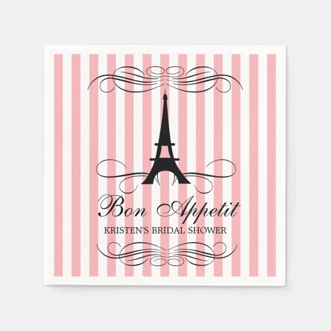 Paris Eiffel Tower | Bridal Shower Napkin (Front)