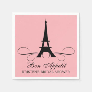 Paris Eiffel Tower   Bridal Shower Napkin