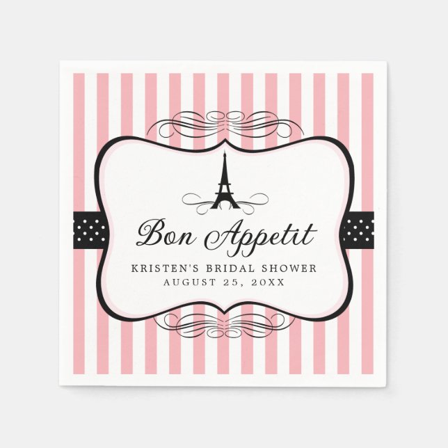 Paris Eiffel Tower | Bridal Shower Napkin (Front)