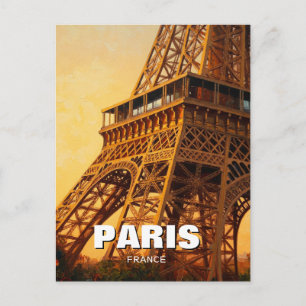 Paris Eiffel Tower Cafes Postcard