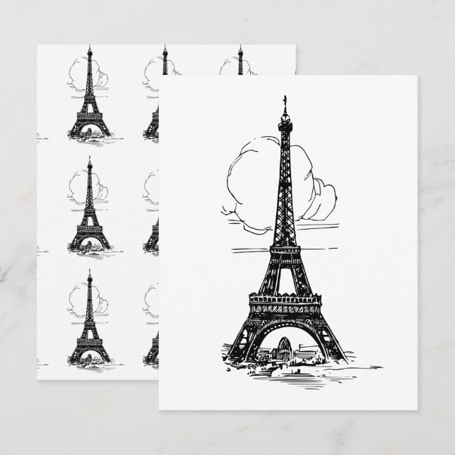 Paris Eiffel Tower Card (Front/Back)