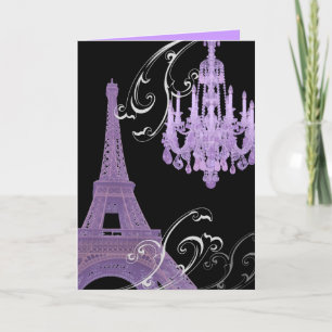 Paris Eiffel Tower Chandelier vintage wedding Thank You Card