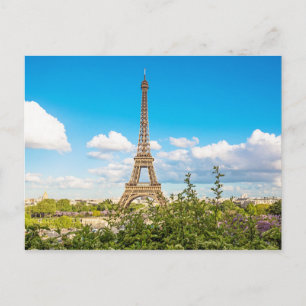Paris Eiffel Tower Cloud Photo Postcard
