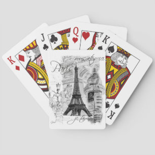 Paris Eiffel Tower Collage Playing Cards