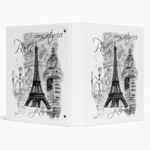 Paris Eiffel Tower Collage Scene Binder