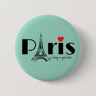 Paris Eiffel Tower Design  2 Inch Round Button