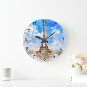 Paris Eiffel Tower Design Clock