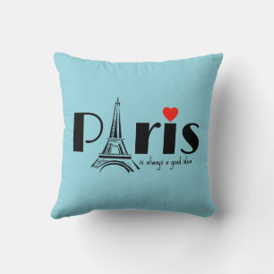 Paris Eiffel Tower Design Throw Pillow