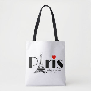 Paris Eiffel Tower Design Tote Bag