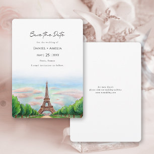 Paris Eiffel Tower Destination Wedding Save The Date