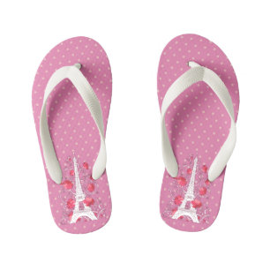 Paris Eiffel tower elegant stylish silhouette Kid's Flip Flops