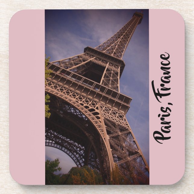 Paris Eiffel Tower Famous Landmark Photo Coaster (Front)