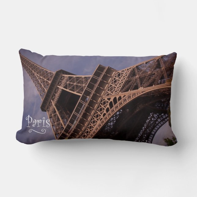Paris Eiffel Tower Famous Landmark Photo Lumbar Pillow (Front)