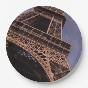 Paris Eiffel Tower Famous Landmark Photo Paper Plate