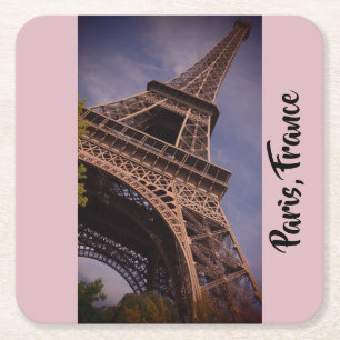 Paris Eiffel Tower Famous Landmark Photo Square Paper Coaster