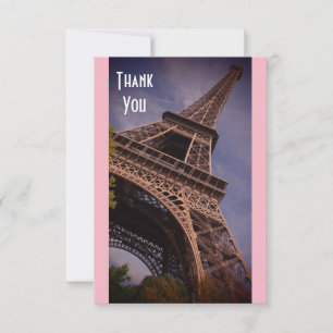 Paris Eiffel Tower Famous Landmark Photo Thank You Card