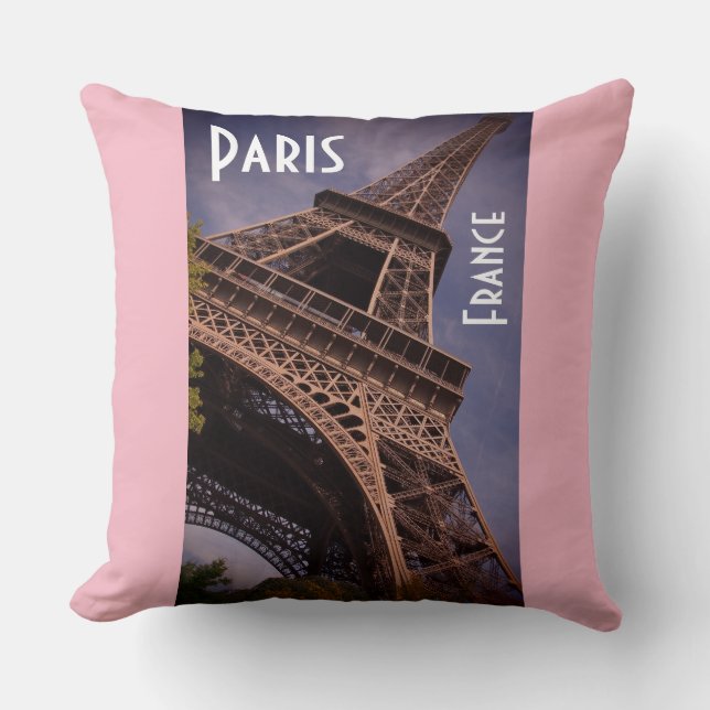 Paris Eiffel Tower Famous Landmark Photo Throw Pillow (Front)