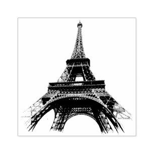 Paris Eiffel Tower France Vintage Rubber Stamp