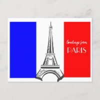 Paris Eiffel Tower French Flag