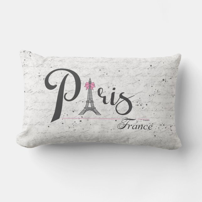 Paris Eiffel Tower French Stylish Chic Lumbar Pill Lumbar Pillow (Front)