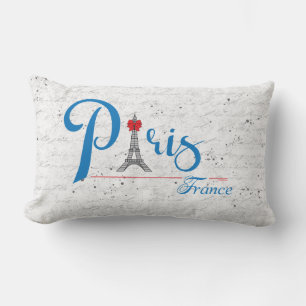 Paris Eiffel Tower French Stylish Chic Lumbar Pill Pillow