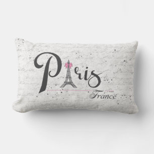 Paris Eiffel Tower French Stylish Chic Lumbar Pill Pillow