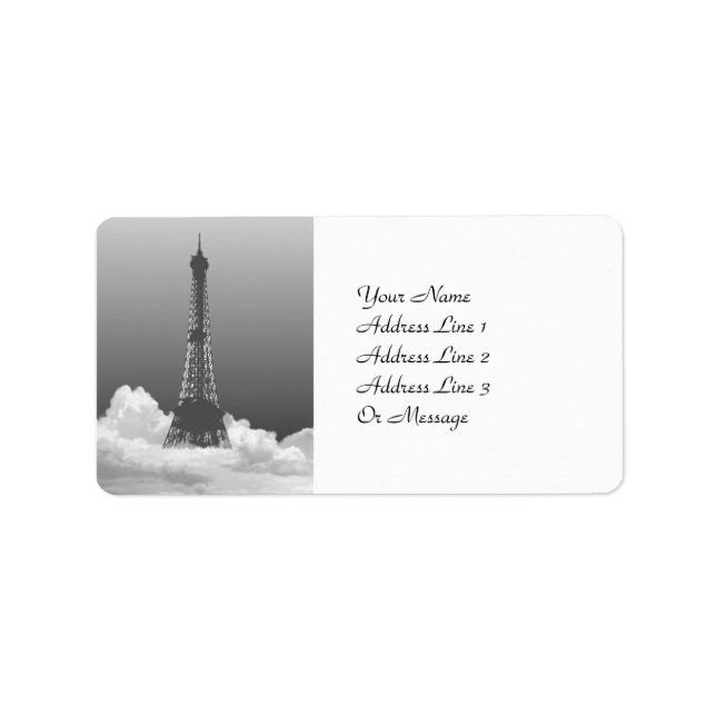 Paris Eiffel Tower Gift Tag Name Address Labels (Front)