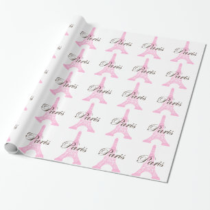 Paris Eiffel Tower in Pink Wrapping Paper