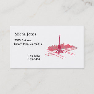 Paris Eiffel Tower Modern Sketch Business Card
