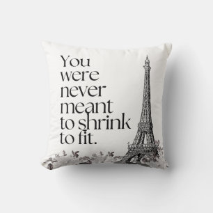 Paris Eiffel Tower Motivational Quote Wall Art Throw Pillow