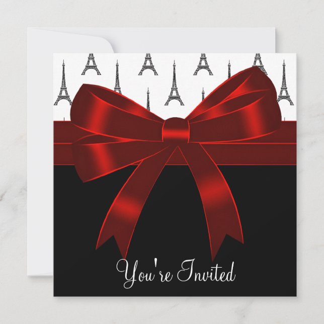 Paris Eiffel Tower Party Invitation (Front)