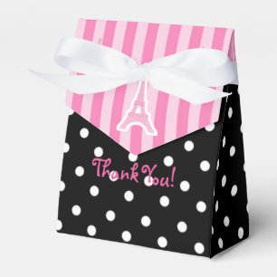 Paris Eiffel Tower Pink Birthday Party Favour Bag Favor Box