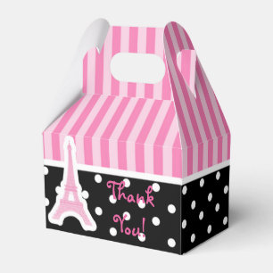 Paris Eiffel Tower Pink Birthday Party Favour Boxe Favor Box