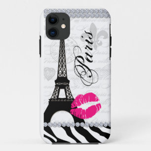 Paris Eiffel Tower Pink Lips Cell Phone Cover