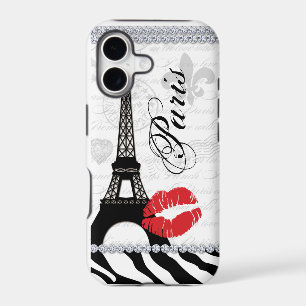 Paris Eiffel Tower Pink Lips Cell Phone Cover red