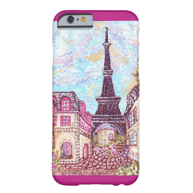 Paris Eiffel Tower pointillism iPhone 6 case (Back)