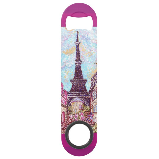 Paris Eiffel Tower Pointillism speed bottle opener (Front)