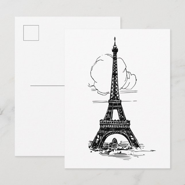 Paris Eiffel Tower Postcard (Front/Back)